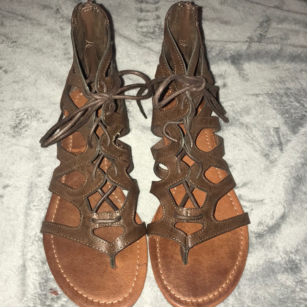 Brown gladiator sandals